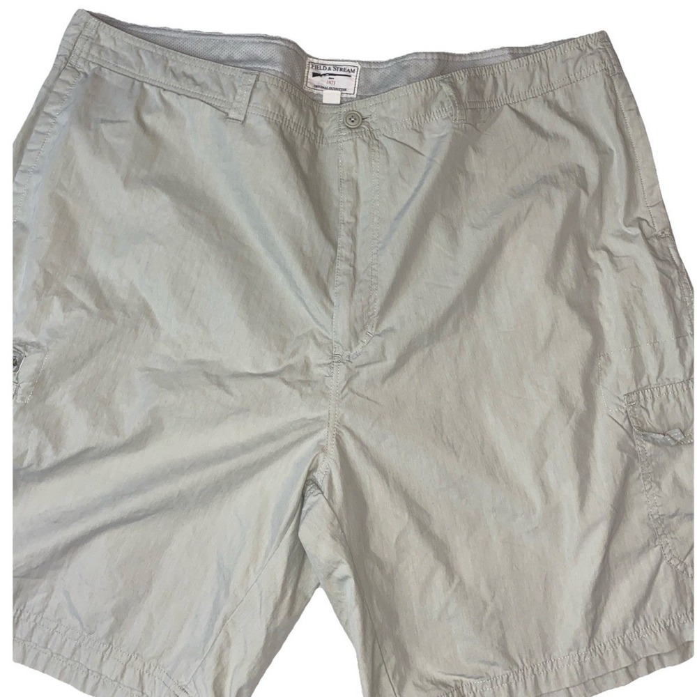 Field & Stream Cargo Shorts Mens 42 Tan Cotton Nylon Hiking Fishing Utility